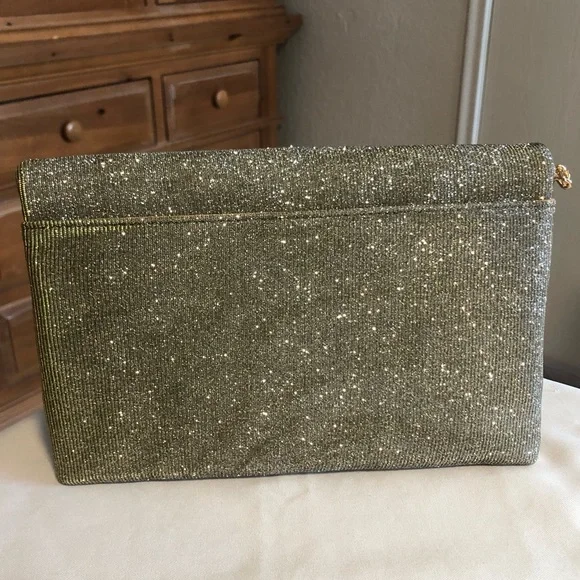 NWT a new day Glitter Envelope Crossbody with Gold Chain - Picture 2 of 5